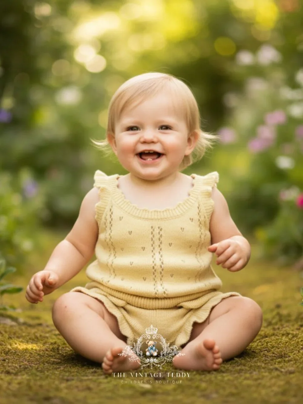 NWT Lovely Girls Knitted Two-piece Top & Shorts Kids Matching Set Yellow 12-18M